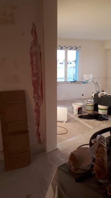 Préparation pour pose de toile et mise en peinture à Nantes